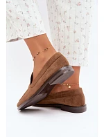 Dámske mokasíny Loafersy z ekologického semišu, hnedé, Laisie Dámske mokasíny Loafersy z ekologického semišu, hnedé, Laisie