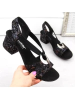 Pohodlné čierne sandále Rieker W RKR679 Pohodlné čierne sandále Rieker W RKR679