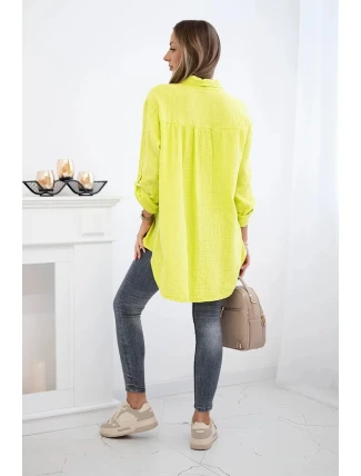 Bavlnená mušelínová košeľa kiwi