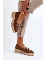 Zazoo 3429 Zamszowe Mokasyny Damskie Z Ozdobą Brązowe Zazoo 3429 Zamszowe Mokasyny Damskie Z Ozdobą Brązowe