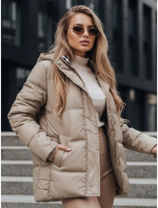 Dámska prešívaná bunda HIMES béžová FashionStreet TY4243