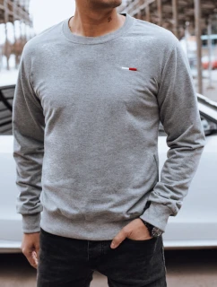 Pánska šedá mikina FashionStreet bez kapucne BX5737