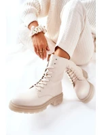 Wysokie Botki Workery Beżowe Rozelle