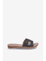 Pohodlné lesklé dámske žabky Inblu BA000050 Black