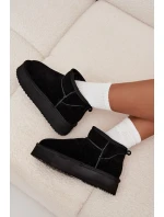 Zamszowe Śniegowce Damskie Na Platformie Vinceza 97962 Czarne