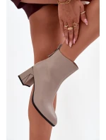 Ocieplane Botki Na Słupku Z Naturalnej Skóry Vinceza 66812 Szare