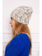 Fleecová čiapka Roksana K209 ecru+grey Fleecová čiapka Roksana K209 ecru+grey