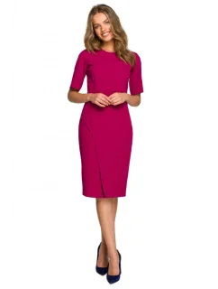 S317 Puzdrové šaty s dvojitým predným dielom - slivka