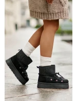 Snehové topánky s viazaním na platforme čierne Mavora Snehové topánky s viazaním na platforme čierne Mavora