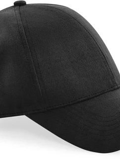 Beechfield B 656 6-panelová čiapka s kšiltom „Faux Suede“ 53.0656 čierna