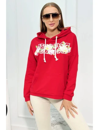 Mikina s nápisom Voyage červený