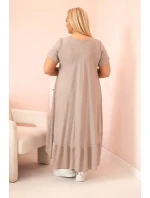 Dámske plus size šaty s krátkymi rukávmi a volánom z ľahkej viskózy fango Dámske plus size šaty s krátkymi rukávmi a volánom z ľahkej viskózy fango