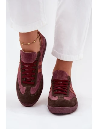 Zazoo N1068 Dámske semišové nízke tenisky Burgundy Zazoo N1068 Dámske semišové nízke tenisky Burgundy