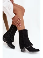 Kozaki Damskie Ocieplane Z Wywiniętą Cholewką Vinceza 16516 Czarne