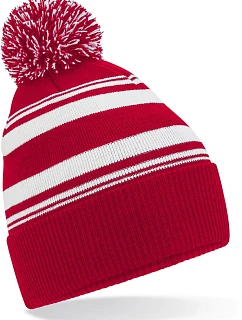 Beechfield B 473R Pletená čiapka s pruhmi „Fan“ 53.473R classic red/white