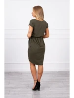 Šaty s obálkovým spodným dielom vo farbe khaki