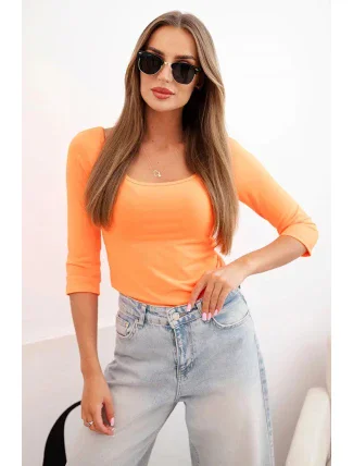 Tričko s okrúhlym výstrihom oranžové