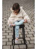 Dziecięce Baleriny W Kwiatuszki Granatowo-Szare Noah