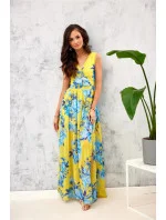 Denné šaty SUK0361-U99 žlto-modré - Roco Fashion Denné šaty SUK0361-U99 žlto-modré - Roco Fashion