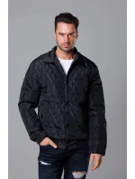 Čierna pánska prešívaná bunda s golierom (58M13081-392) Čierna pánska prešívaná bunda s golierom (58M13081-392)
