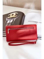 Duży Portfel Damski Z Tłoczeniem Eko Skóra Czerwony Martiel