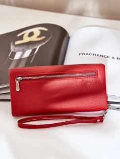 Duży Portfel Damski Z Tłoczeniem Eko Skóra Czerwony Martiel