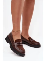 Dámske mokasíny z ekokože Cailen - čokoláda