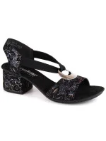 Pohodlné čierne sandále Rieker W RKR679 Pohodlné čierne sandále Rieker W RKR679