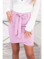 Obálková sukňa s viazaním v páse fialová