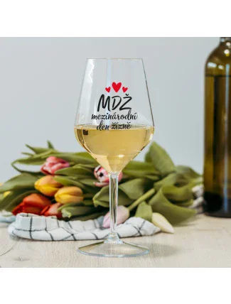 MEZINÁRODNÍ DEN ŽÍZNĚ - čirá nerozbitná sklenice na víno 470 ml MEZINÁRODNÍ DEN ŽÍZNĚ - čirá nerozbitná sklenice na víno 470 ml