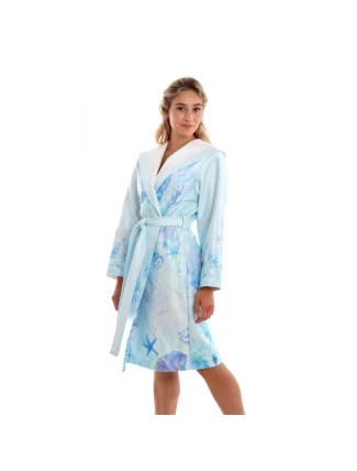 Dámsky župan s kapucňou ANJU 3051 0002 Svetlo modrý more - Vestis