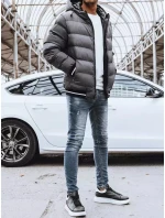 FashionStreet sivá obojstranná pánska zimná bunda TX4198 FashionStreet sivá obojstranná pánska zimná bunda TX4198