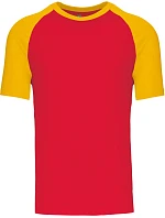 Kariban K 330 Baseballové tričko 20.K330 červené/žlté