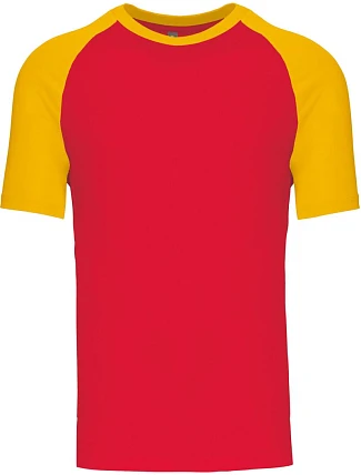 Kariban K 330 Baseballové tričko 20.K330 červené/žlté