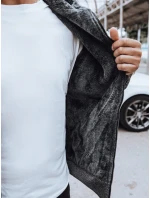 Pánska zateplená tmavosivá mikina FashionStreet BX5598 na zips Pánska zateplená tmavosivá mikina FashionStreet BX5598 na zips