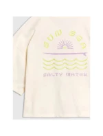 Dievčenský oversize crop top s potlačou 4F 4FJWSS25TTSHF1868-11S