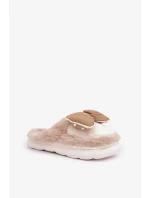 Papuče s umelou kožušinou Mashli Beige Grilis