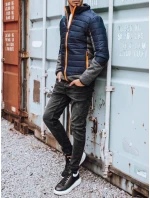 Pánska prechodná bunda prešívaná tmavomodrá FashionStreet TX3783