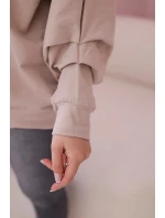 Bavlnená blúzka s mašľou béžová