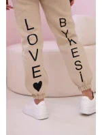 Bavlnená súprava s potlačou svetlo béžovej farby