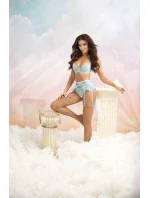 Podväzkový pás V-11022 modrý - Axami