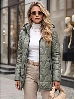 Dámska prešívaná bunda s odnímateľnou kapucňou TY5794, zelená – FashionStreet Dámska prešívaná bunda s odnímateľnou kapucňou TY5794, zelená – FashionStreet