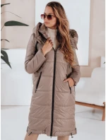 Dámska prechodná bunda ORVITA prešívaná s kapucňou tmavo béžová FashionStreet TY5027 Dámska prechodná bunda ORVITA prešívaná s kapucňou tmavo béžová FashionStreet TY5027