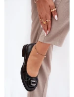 Skórzane Baleriny Z Ozdobą D&A MK51-059 Czarne