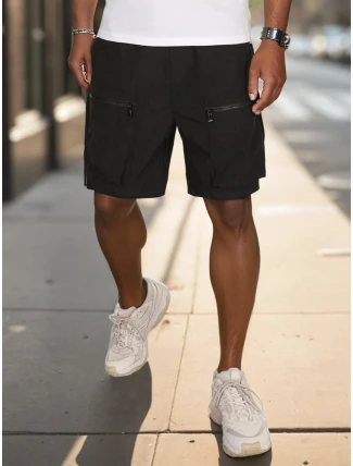 Pánske textilné bojové šortky čierne FashionStreet SX2506 Pánske textilné bojové šortky čierne FashionStreet SX2506