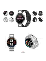 GIEWONT Vertex SmartCall GW450-4 Silver/Carbon Silicone Smartwatch