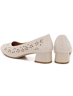 Dámske otvorené béžové lodičky Sergio Leone SK180