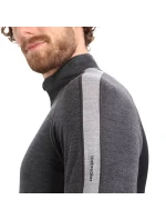 Icebreaker Pánske termo tričko M Zoneknit 260 LS Half Jet H/BLK grey (IB0A56HF585)