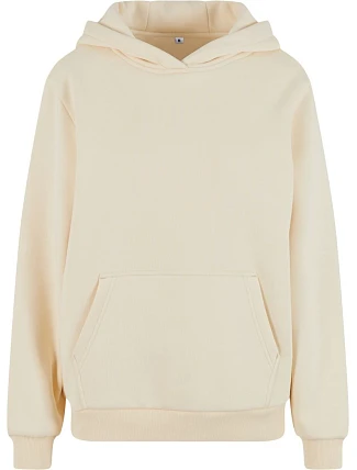 Build your Brand BY 289 Dámska mikina oversize s kapucňou „Fluffy“ 56.0289 biela piesková Build your Brand BY 289 Dámska mikina oversize s kapucňou „Fluffy“ 56.0289 biela piesková