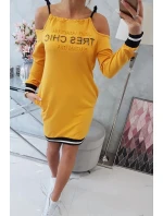 Šaty Tres Chic v horčicovej farbe Šaty Tres Chic v horčicovej farbe